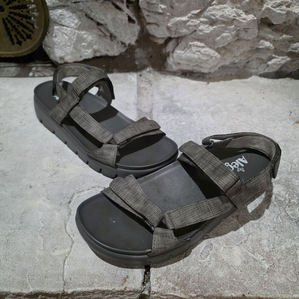 Alegria Henna Women’s Size 38 (8-8.5) Platform Gray  Sandal Strappy Open Toe